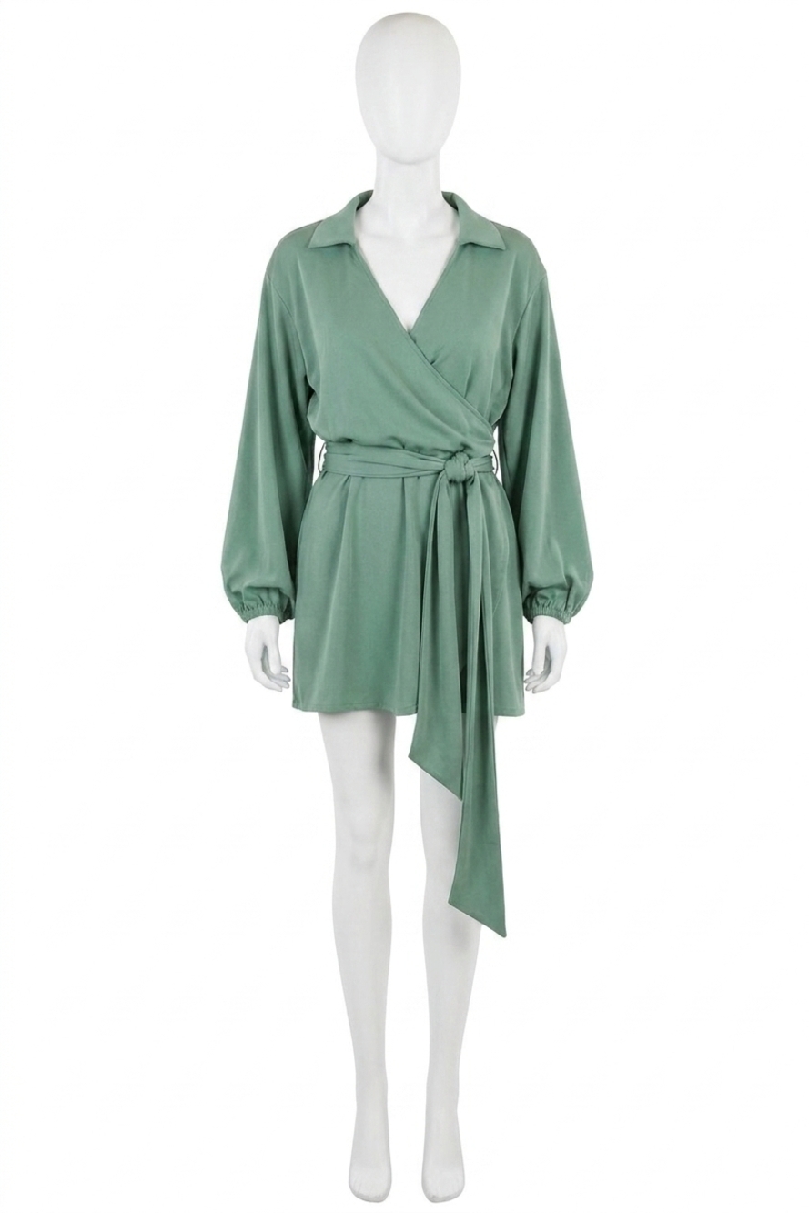 NEW SHOW ME YOUR MUMU chloe collared dress in sage green